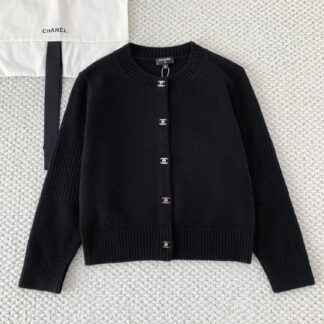 Chanel Black Backpack-Style Cashmere Knit Cardigan