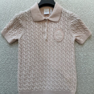 Dior Pink Cable Knit Polo Shirt - 2026 Spring/Summer Collection