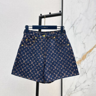 Louis Vuitton 26Ss Logo Monogram Denim Shorts