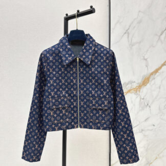 Louis Vuitton 26Ss Logo Monogram Denim Jacket