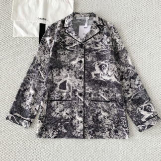 Dior Jungle Animal Print Silk Twill Loose Casual Shirt Jacket