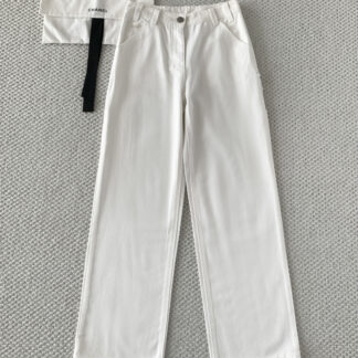 Chanel 26P White Denim CC Jeans Jennie Style