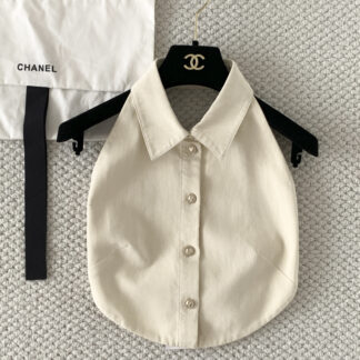 Chanel 26C Small Collar White Shirt Vest