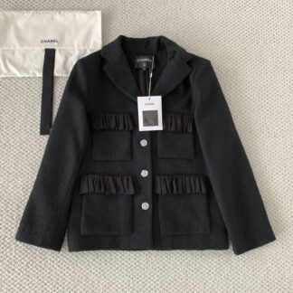 Chanel 26P Black Four-Pocket Tweed Suit Jacket
