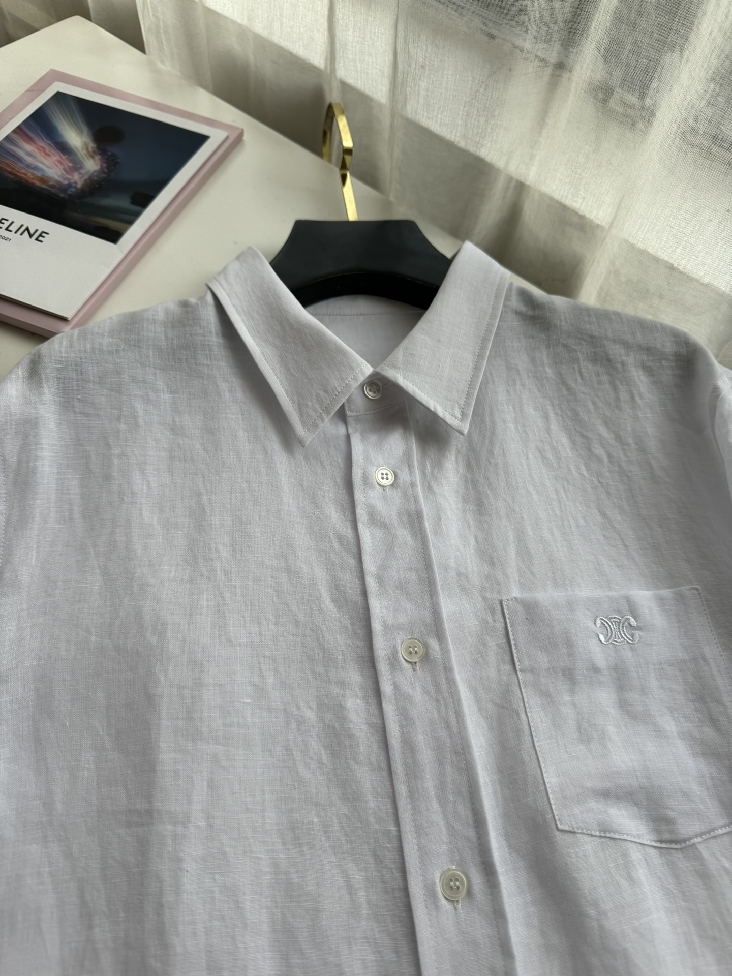 CELINE White Linen Shirt - Image 3