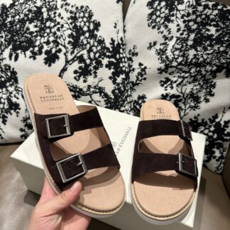 Brunello Cucinelli Premium Leather Slippers For Men