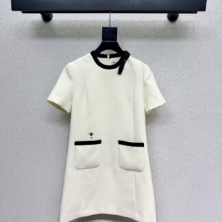 Dior Bow Short Sleeve Dress