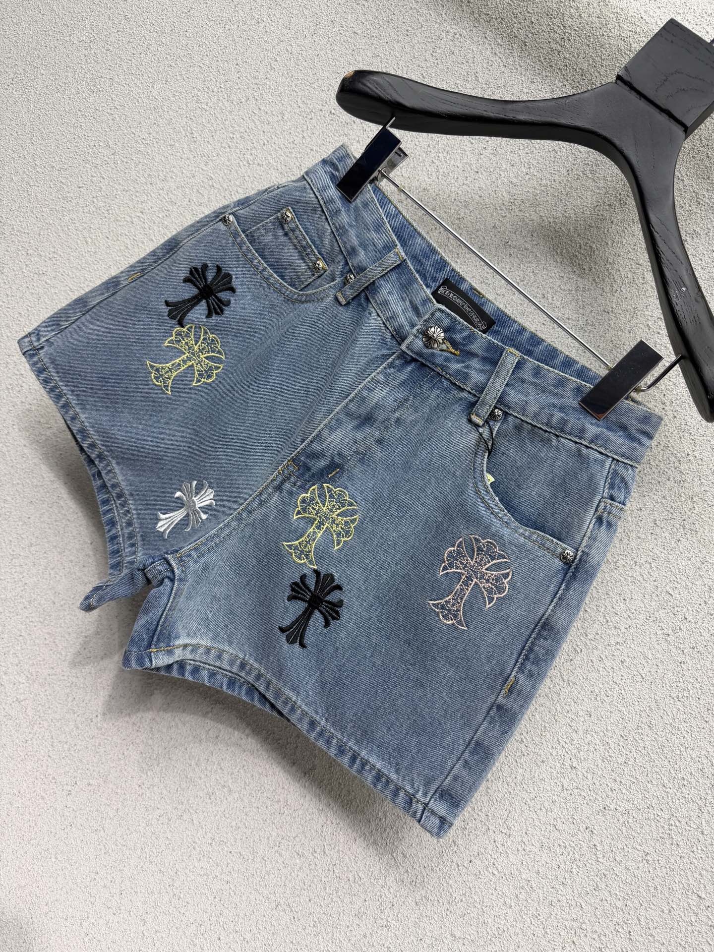 Chrome Hearts Crossword Denim Shorts - Image 3