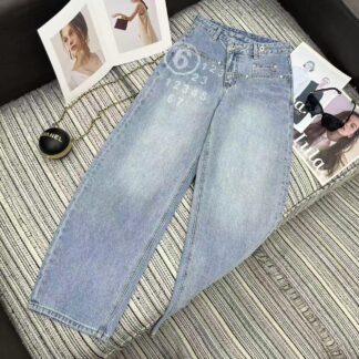 MM6 Digital Print Curved Wide-Leg Jeans