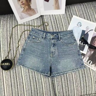 Prada Rhinestone Denim Shorts