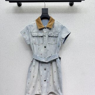 Dior Embroidered Denim Dress