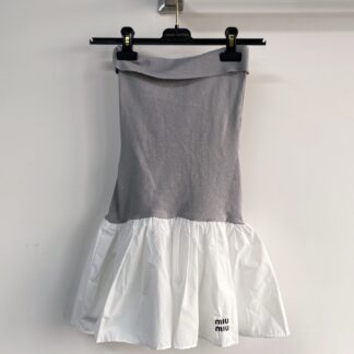 MILF Two-Tone Strapless Logo Dress