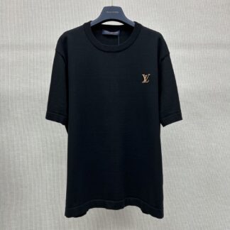 Louis Vuitton Leather Label Knitted Short-Sleeve T-Shirt