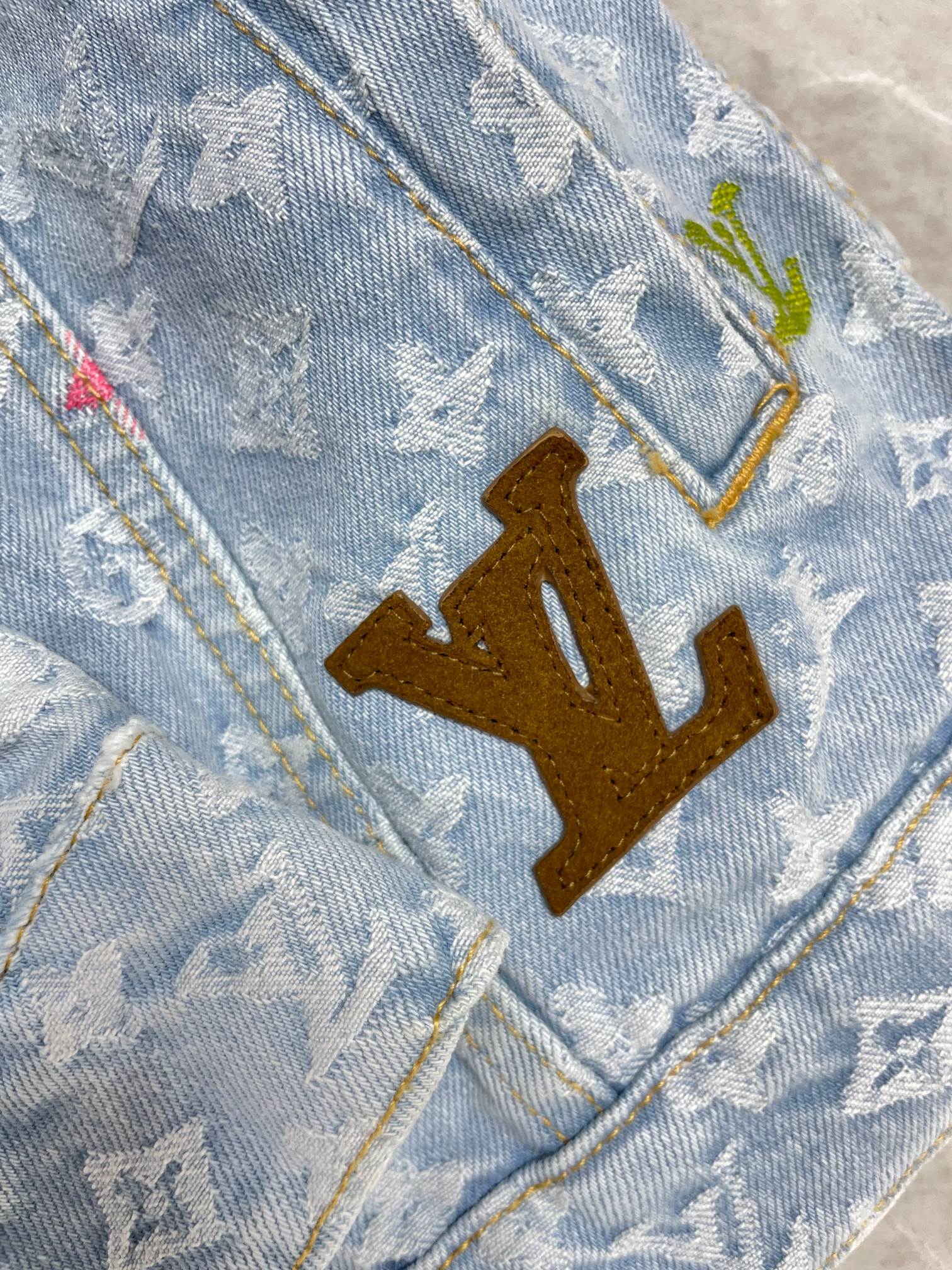 Louis Vuitton Tyler The Creator Collaboration Embroidered Denim Jacket - Image 7