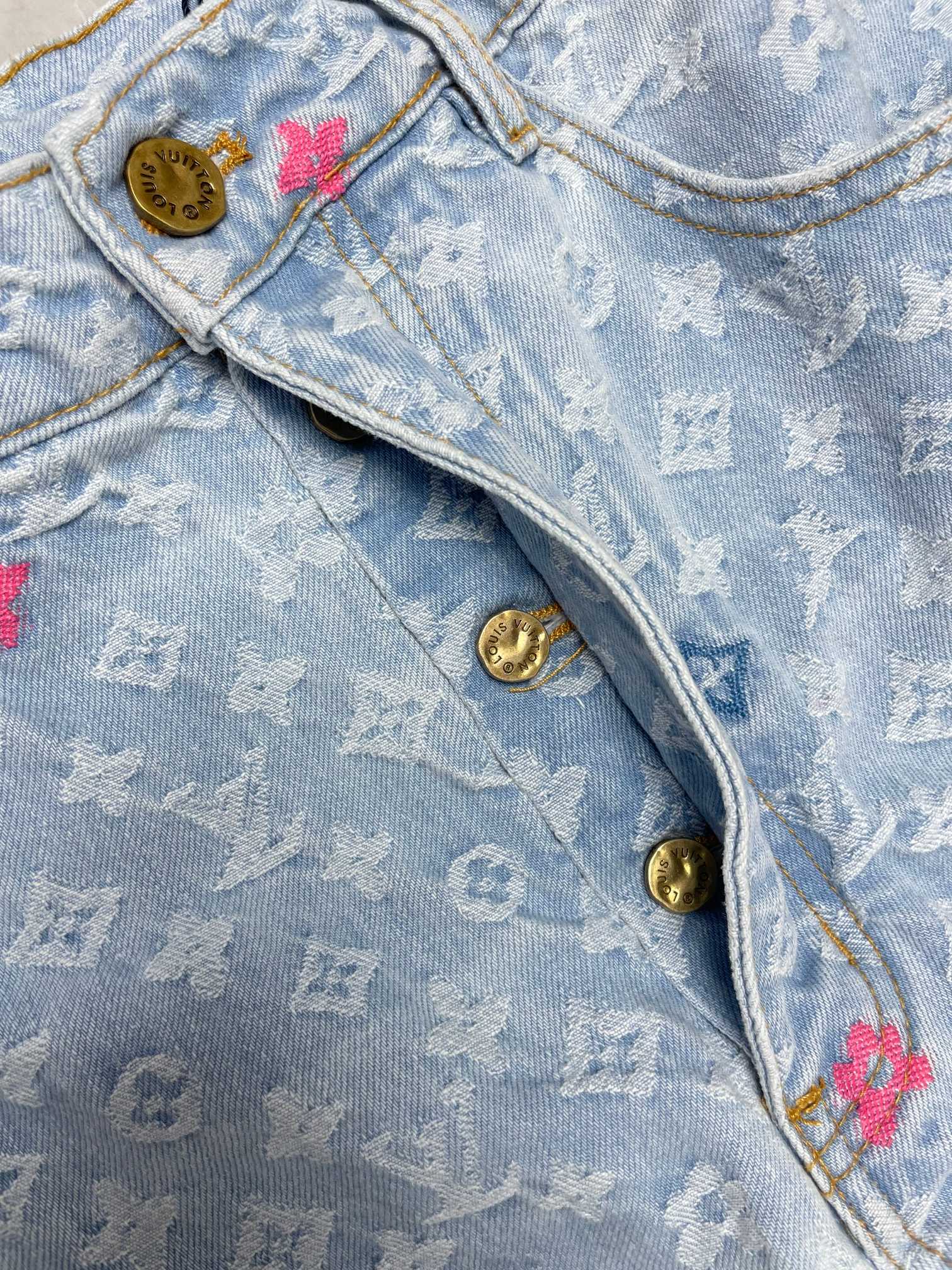 Louis Vuitton Tyler The Creator Collaboration Embroidered Denim Jeans - Image 4