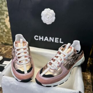 Chanel 25A Rose Gold Sneakers For Women