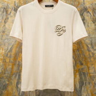 Replica Dolce & Gabbana 2026SS Perfect Contrast Logo T-Shirt Beige