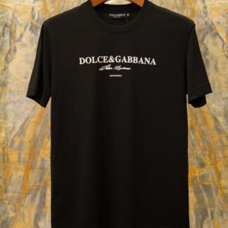 Replica Dolce & Gabbana 2026SS Classic Logo Flock Print T-Shirt Black