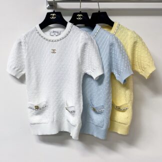 Replica Chanel Three Color Short Sleeve Top For Women