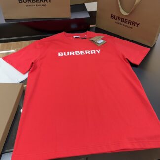 Replica Burberry 2026 3D Logo Cotton T-Shirt Red