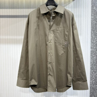 Replica Loewe Anagram Dual-Tone Embroidered Pocket Shirt For Men