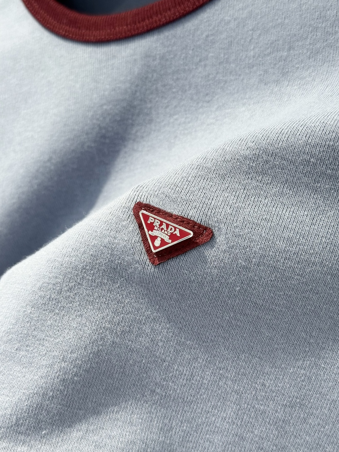 Prada Color Block Triangle Logo T-Shirt - Image 4