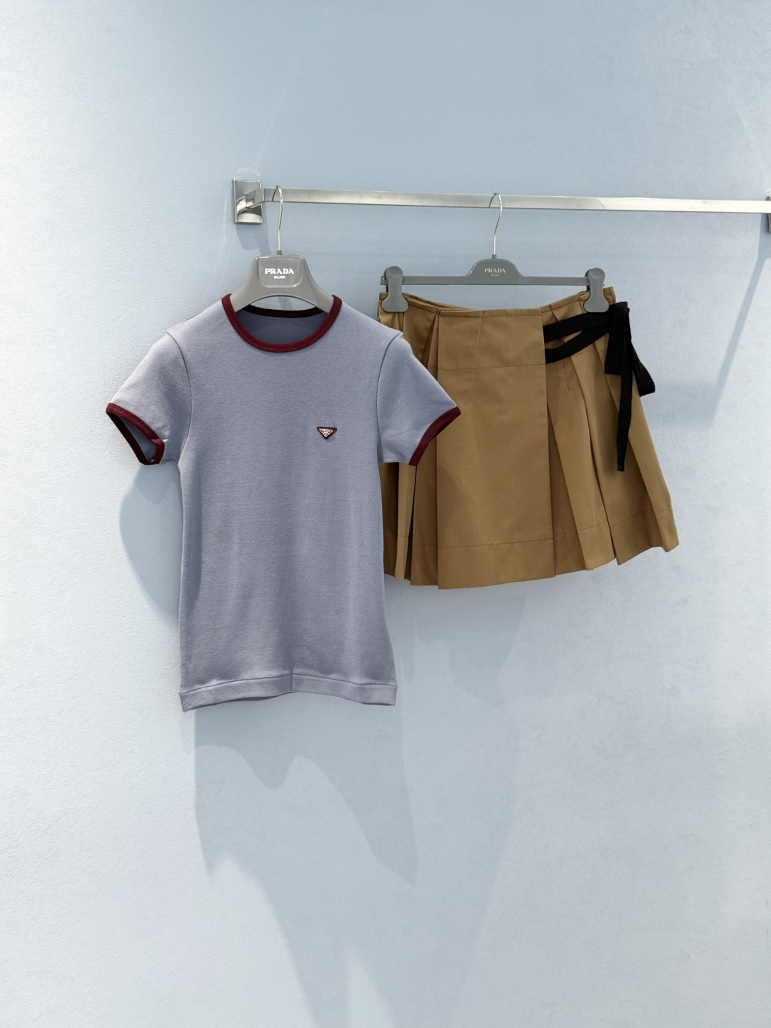 Prada Color Block Triangle Logo T-Shirt