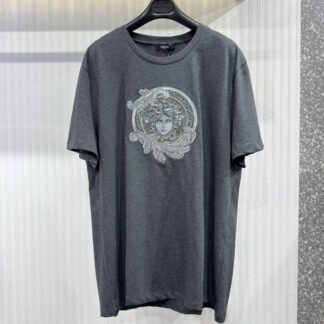 Replica Versace Acanthus Buckle Embroidered T-Shirt For Men