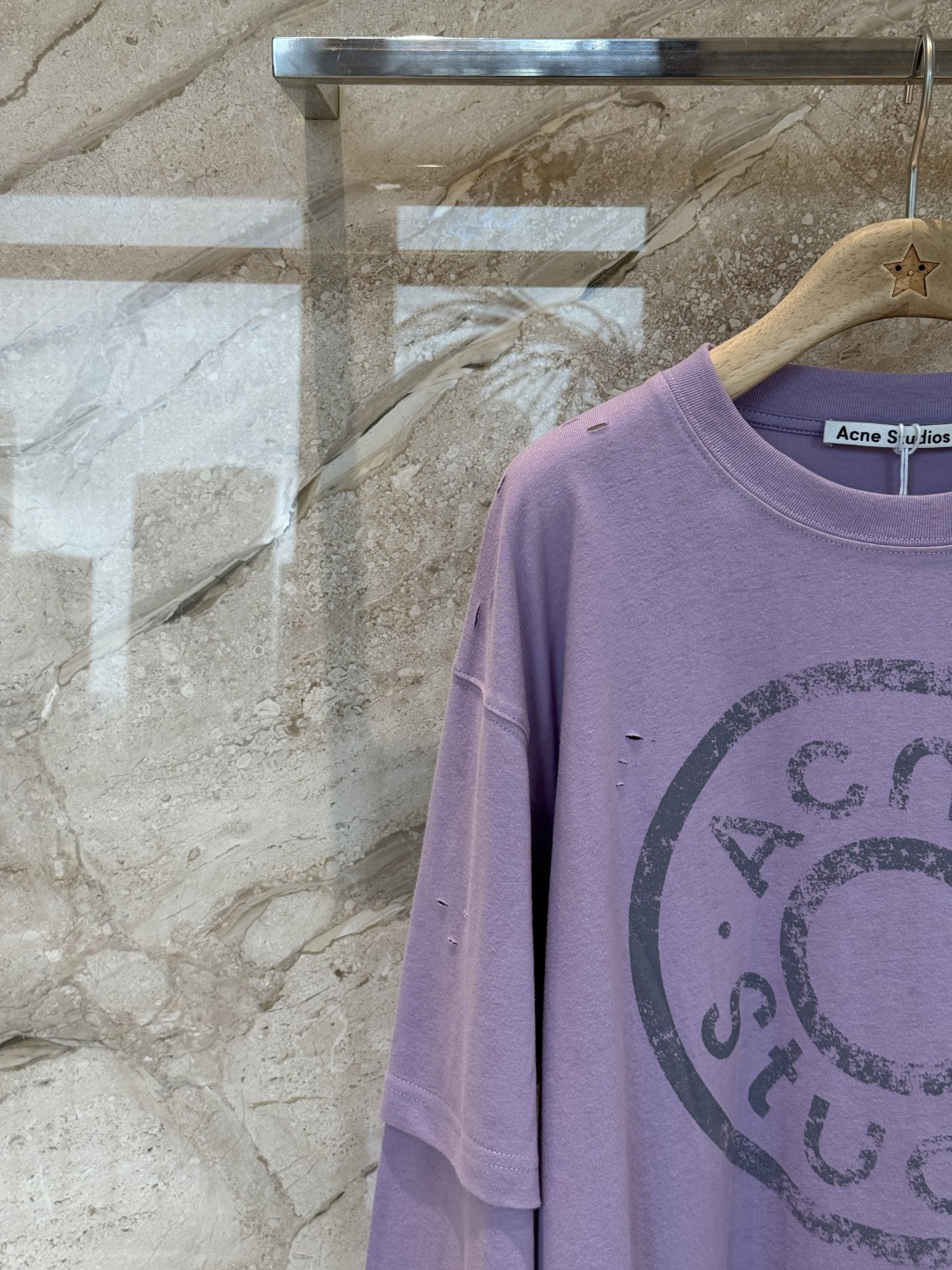 Acne Studios Lilac Purple Two-Piece Illusion Long-Sleeve T-Shirt