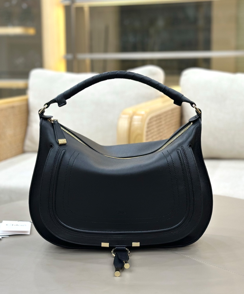 Chloe Marcie Shoulder Bag Black - Image 2
