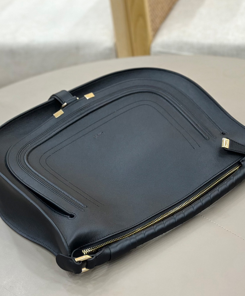 Chloe Marcie Shoulder Bag Black - Image 6