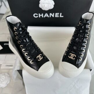 Chanel 24P Black High-Top Sneakers For Women