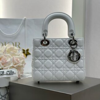 Dior Lady Dior Medium White Silver