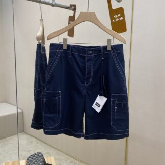 Dior 25SS Navy Blue Cotton Twill Shorts For Men