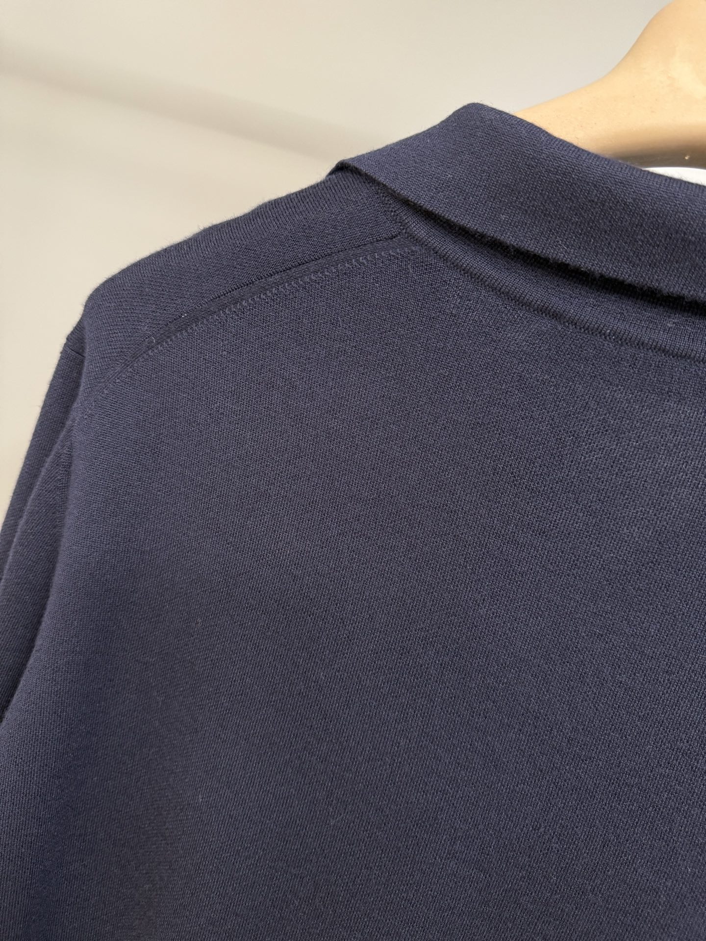 Replica Loro Piana Wish Empire Wool Polo Shirt Blue - Image 4