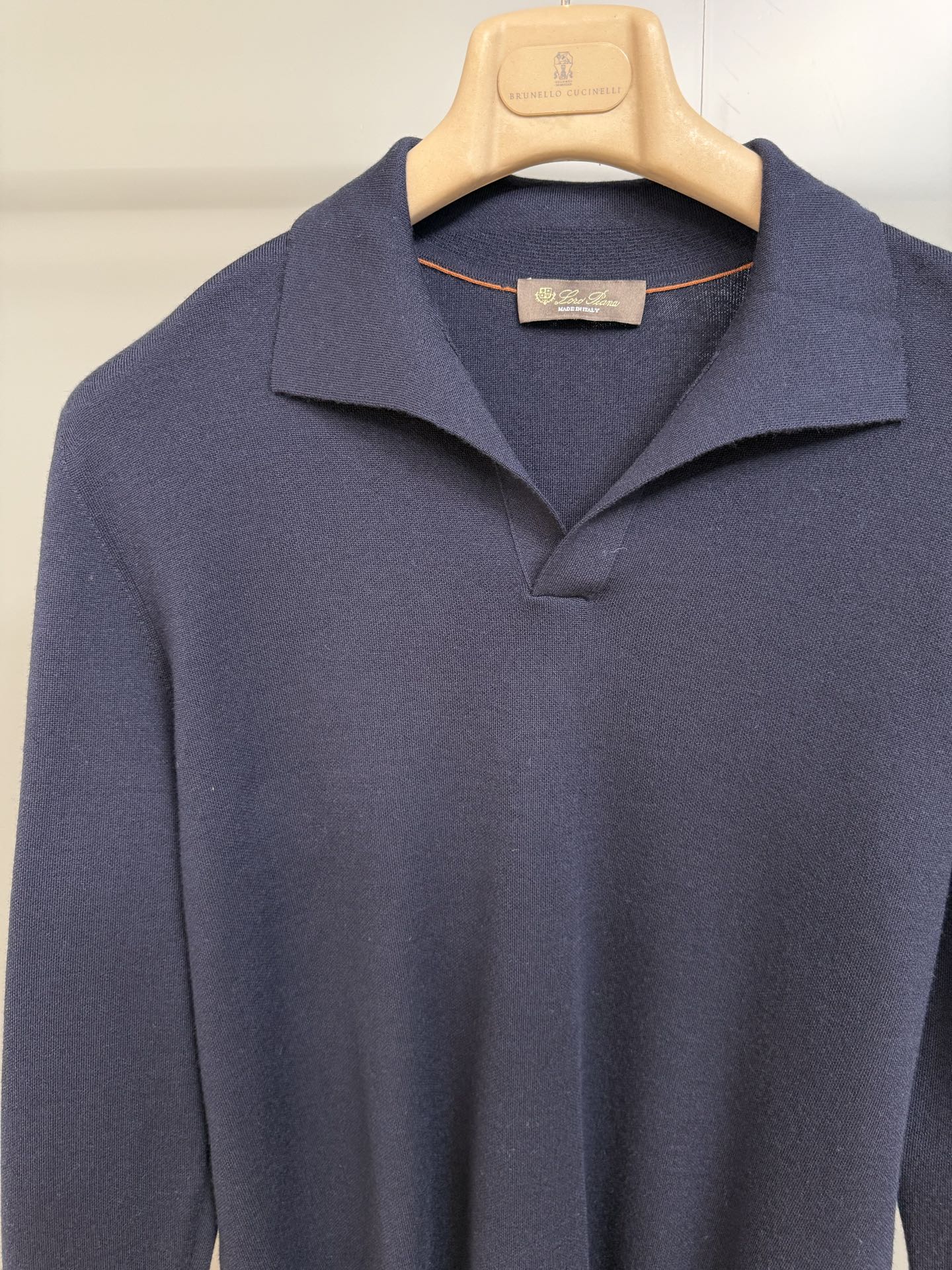 Replica Loro Piana Wish Empire Wool Polo Shirt Blue - Image 3