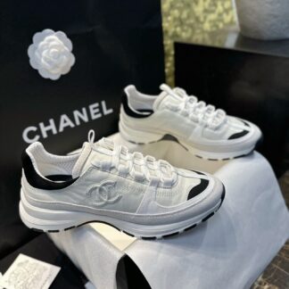 Chanel 25A White Platform Sneakers For Women