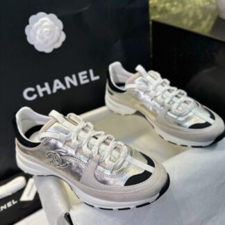 Chanel 25A Champagne Gold Platform Sneakers For Women