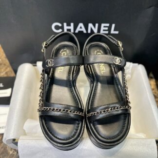 Chanel 25P Chunk Sole Chain Sandals For Women