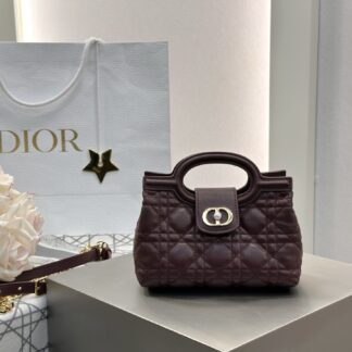 Dior Jolie Top Handle Mini Chain Bag Burgundy