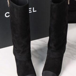 Chanel 25B Suede Chelsea Pants Boots For Women