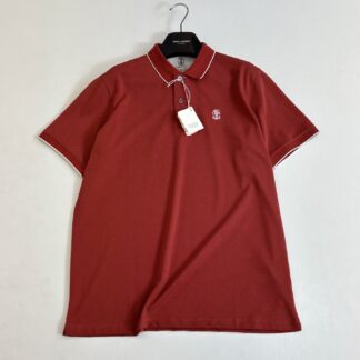 Brunello Cucinelli BC Logo Polo Shirt Terracotta