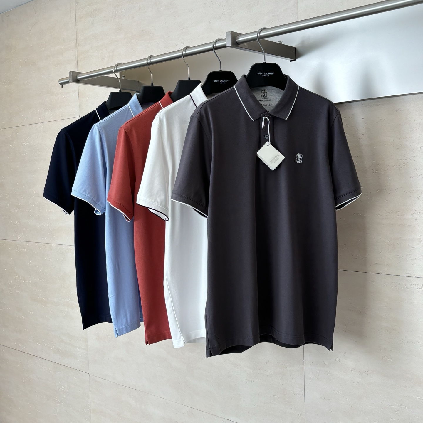 Brunello Cucinelli BC Logo Polo Shirt Terracotta V2 - Image 2