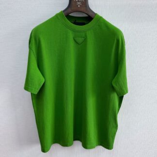 Prada Triangle Logo Round Neck T-Shirt