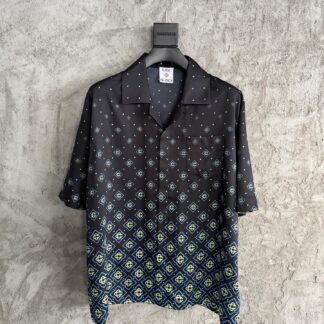 Replica CASA BLANCA 2026SS Cross-Pattern Silk Short-Sleeve Shirt