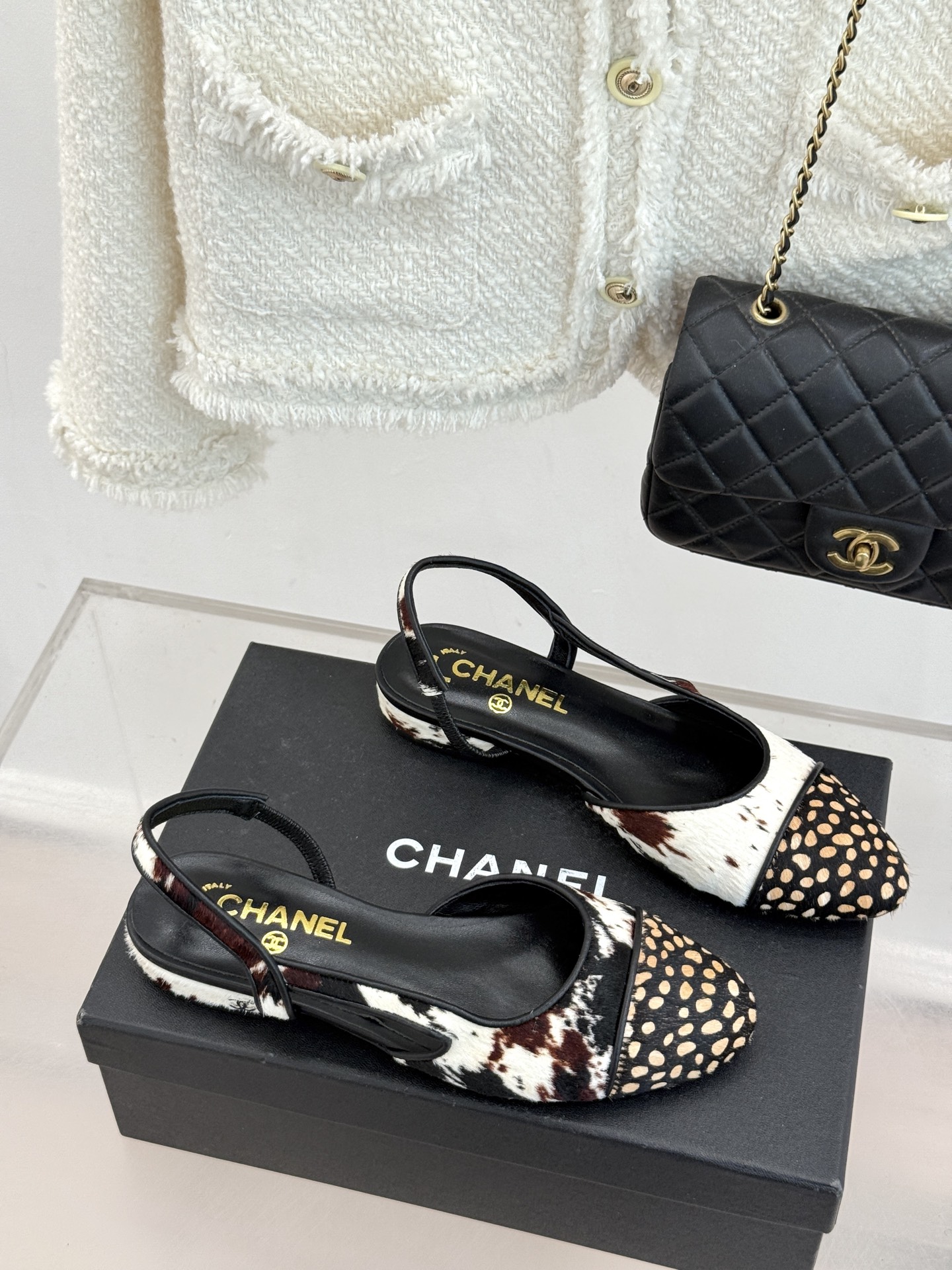 Replica Chanel Leopard Pony Hair Sandals Style 2 For Women - Image 3