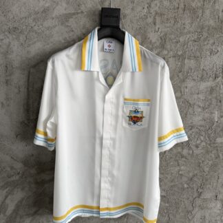 Casablanca 26SS Planet Pattern Silk Short Sleeve Shirt For Men