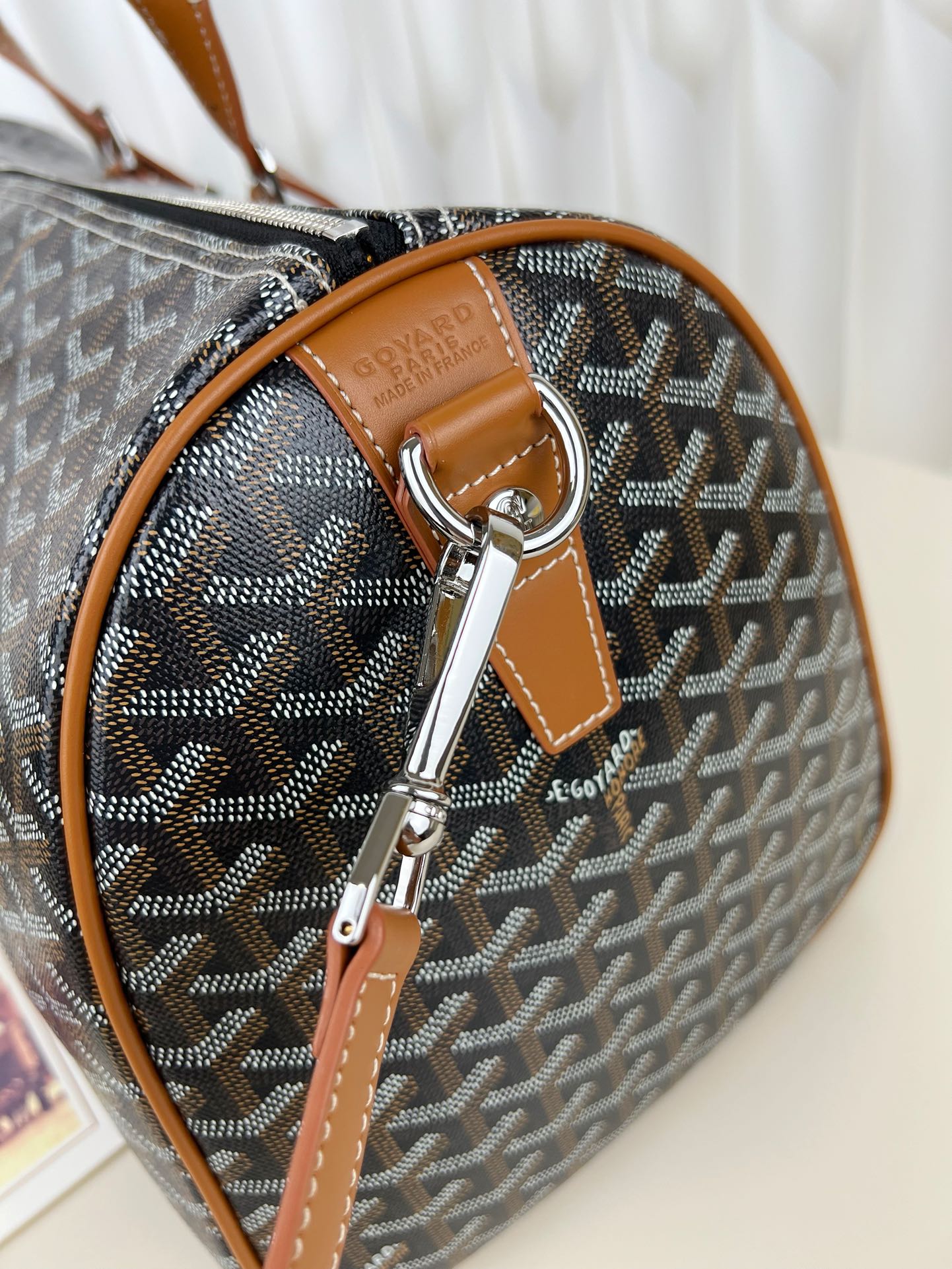 Replica Goyard Boston 45 bag Black & Tan - Image 5