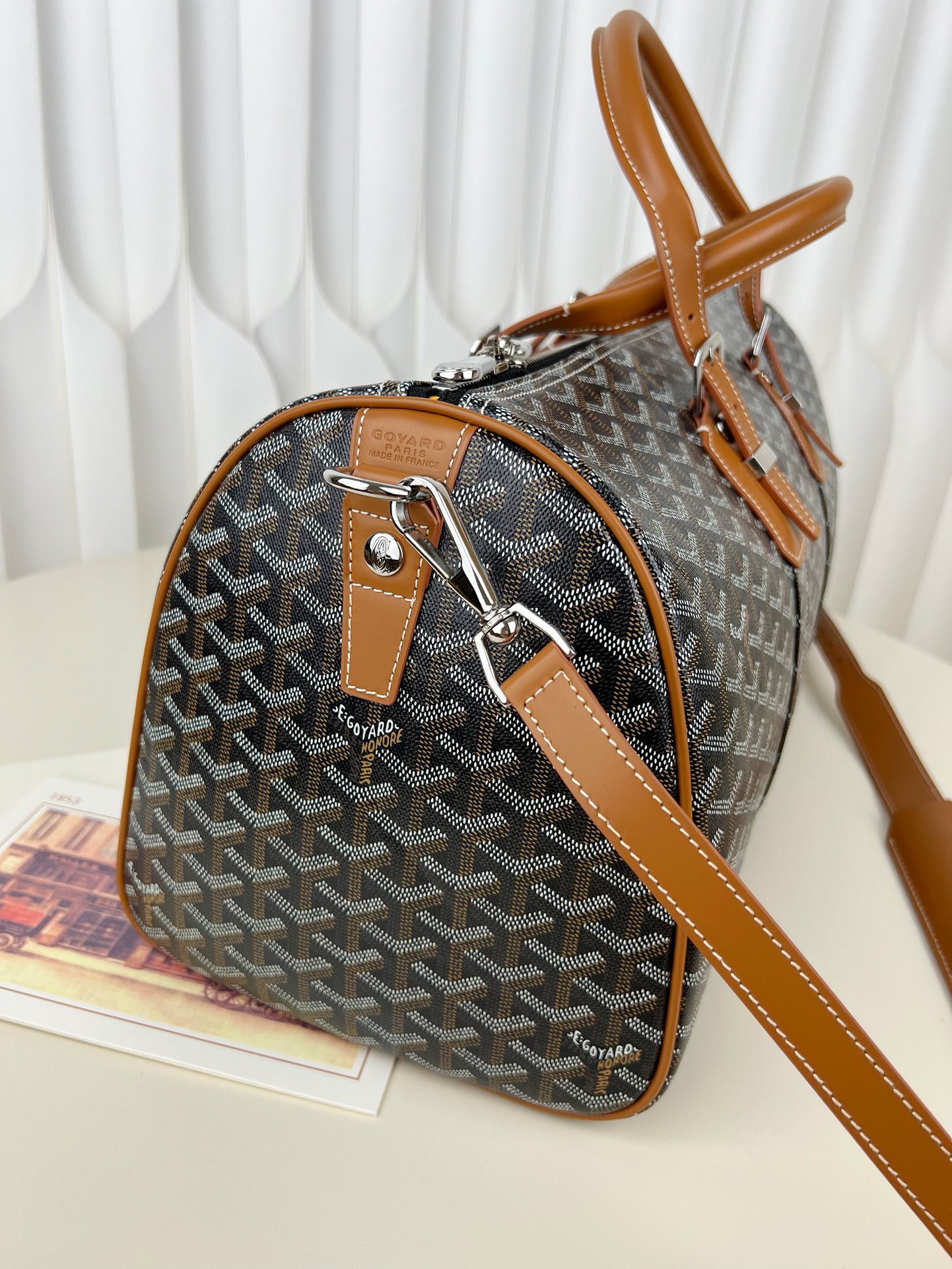 Replica Goyard Boston 45 bag Black & Tan - Image 4