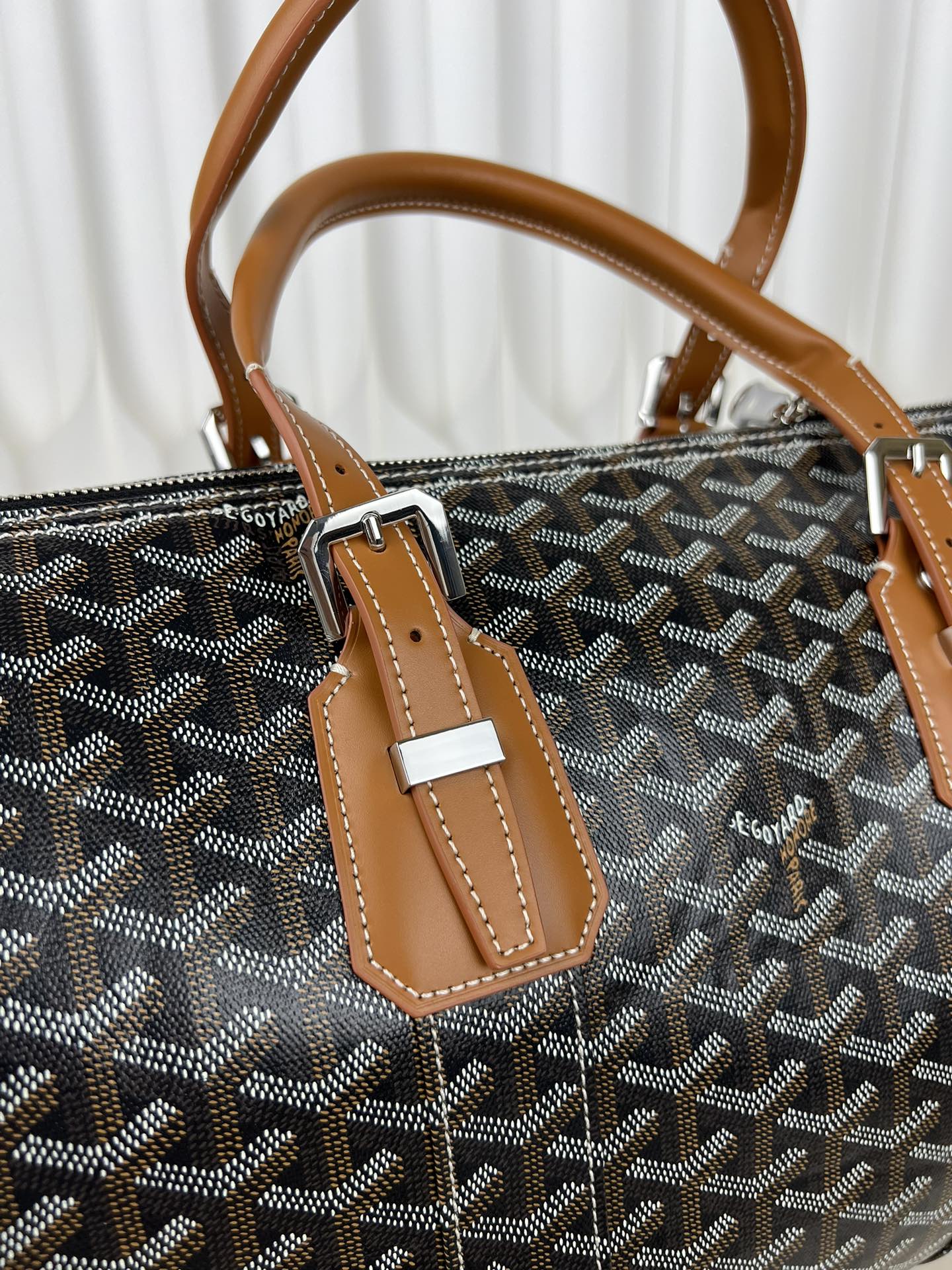 Replica Goyard Boston 45 bag Black & Tan - Image 13